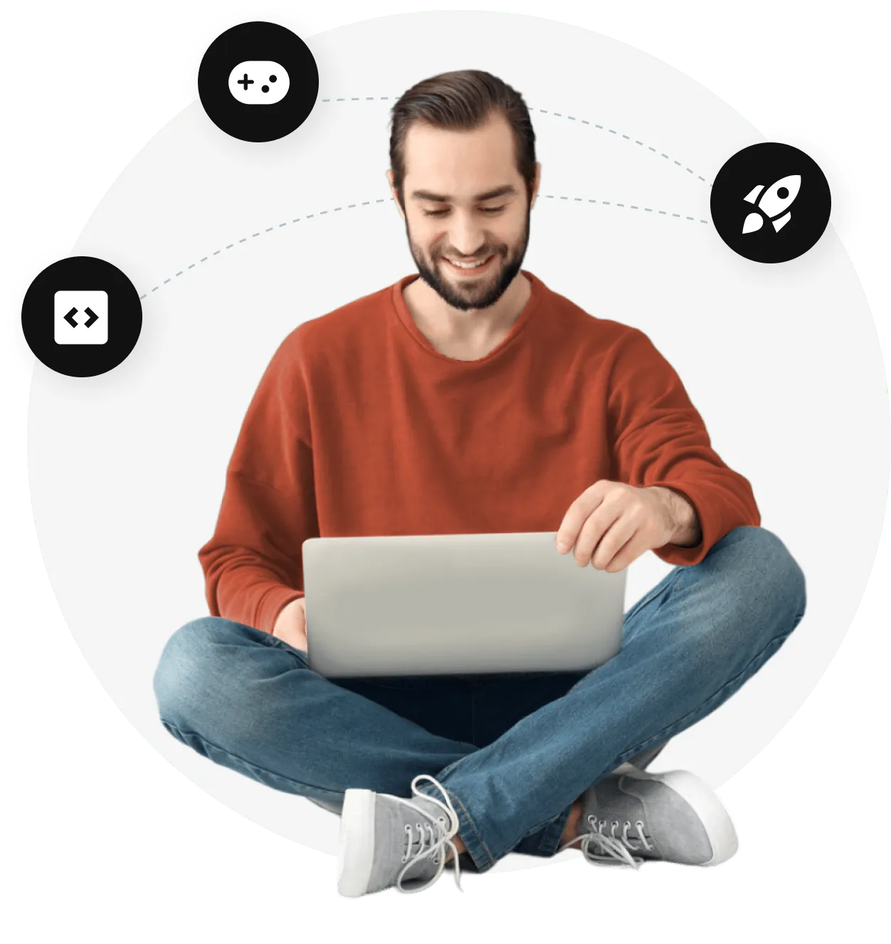 Person using laptop with GigFire internet